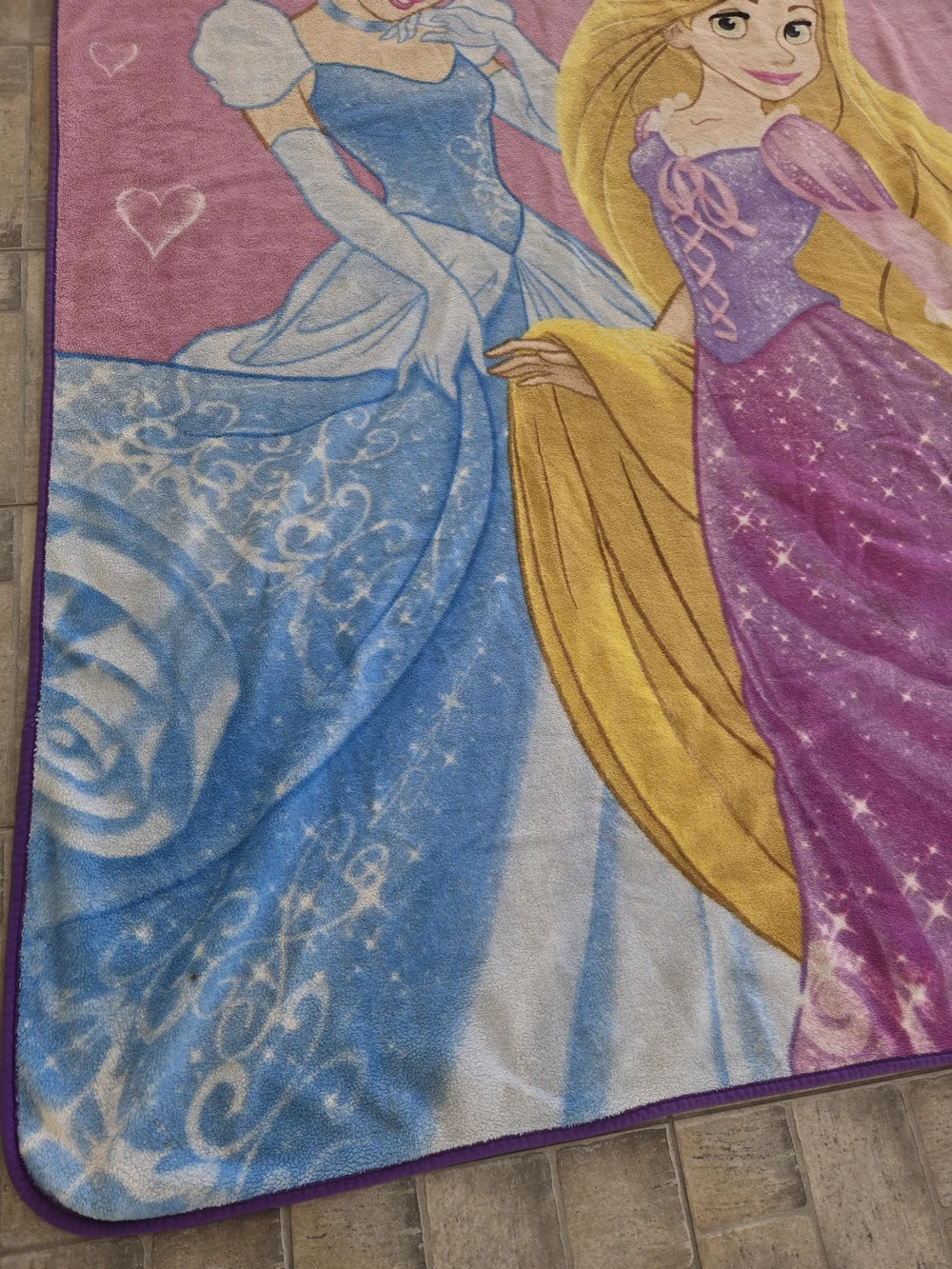 Disney Pink, Blue & Gold Princess Fleece Throw Blanket